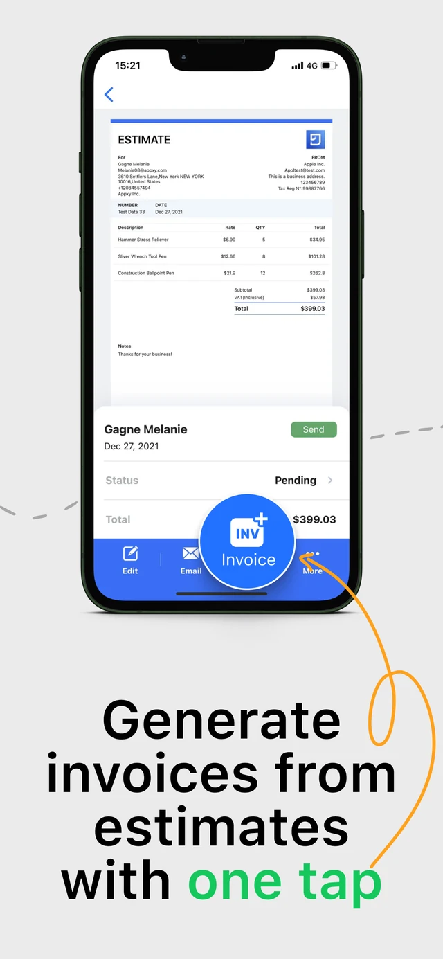 Smart Invoice: Turn estimates into invoices